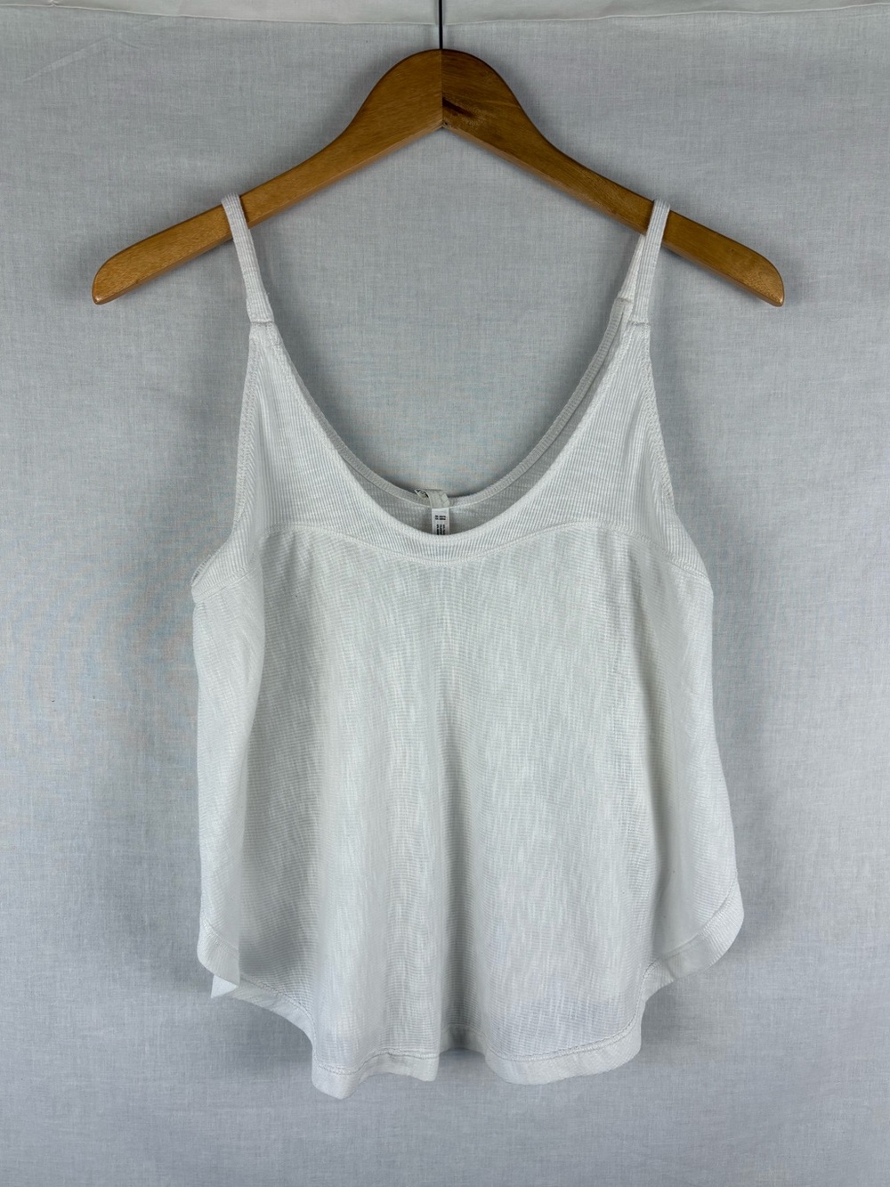 Free People Intimately White Ribbed Scoop Neck Tank Top Size S